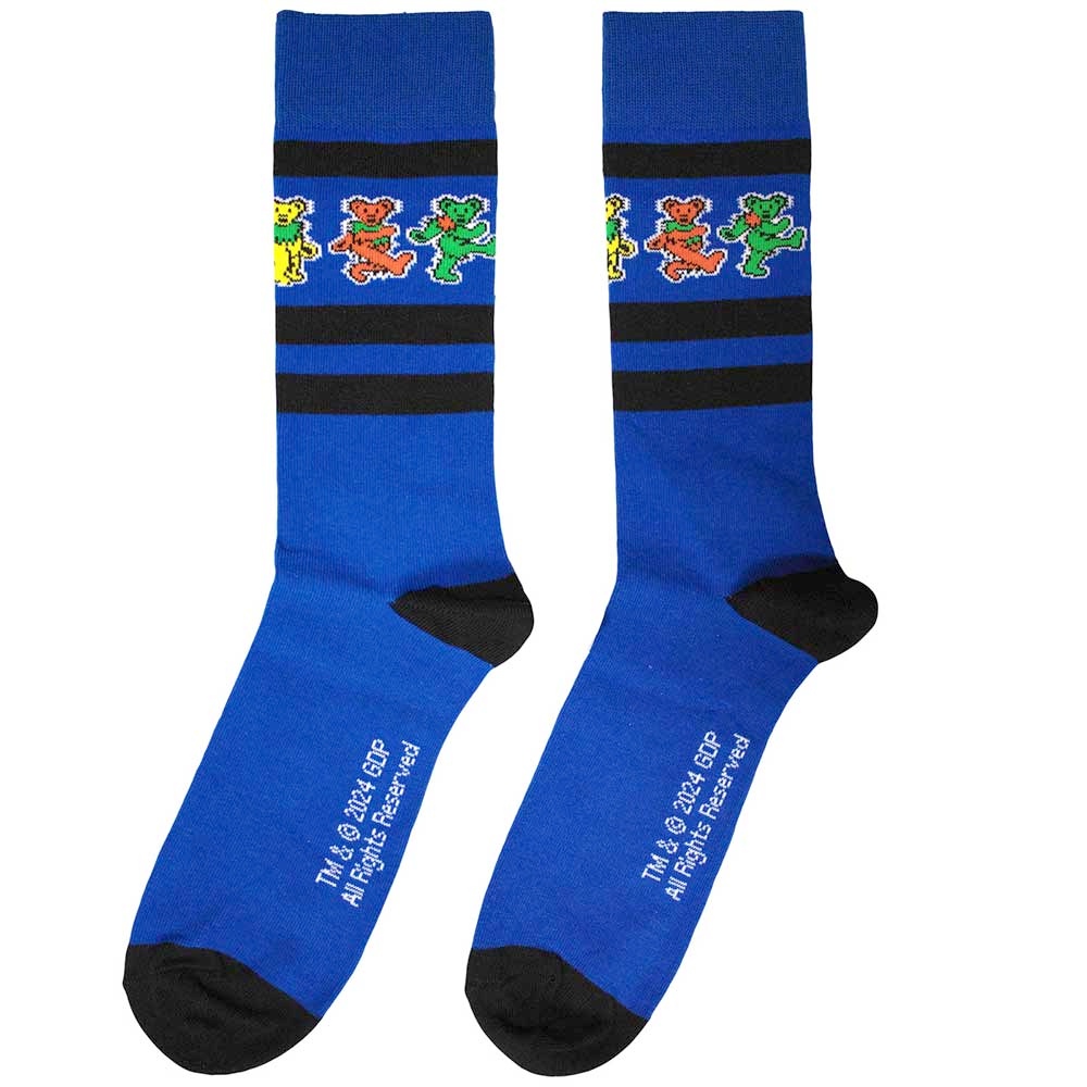 Grateful Dead - Dancing Bears Stripe Socken - EU 39-45 - Blau